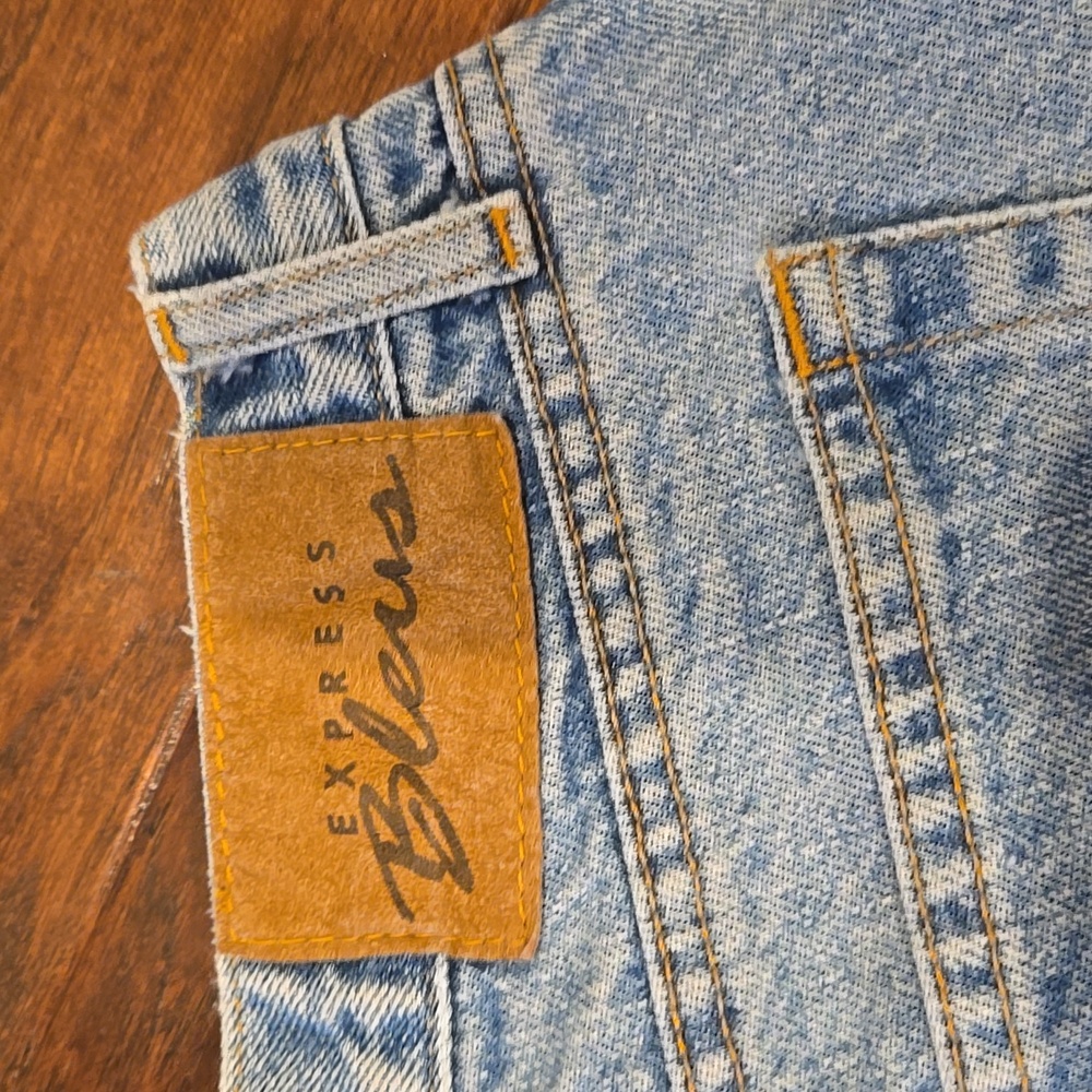Express Bleus  Button Fly Jean Shorts Vintage Style - Picture 5 of 10
